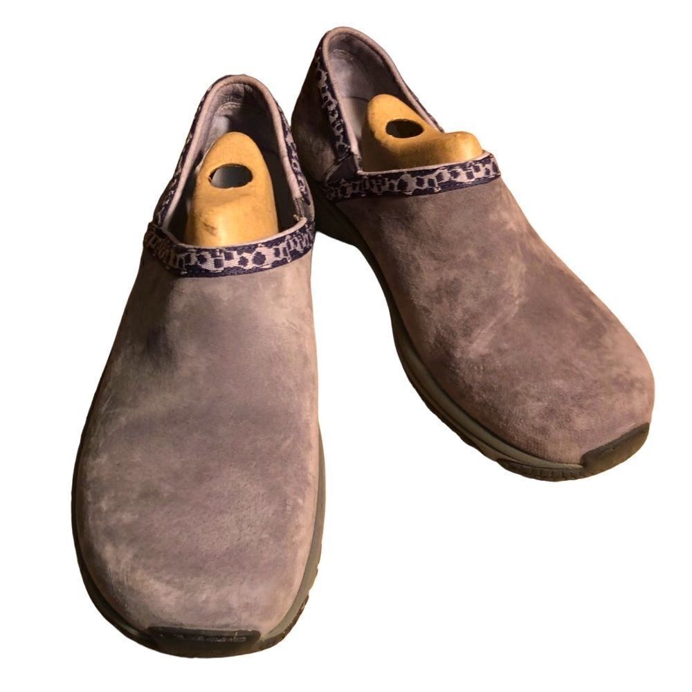 Merrell Encore Adams Gray Blue Women’s Slip On Suede Comfort Shoe Air Cushioned